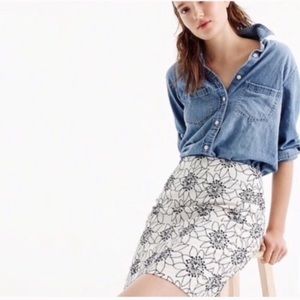 J. Crew Floral Embroidered Skirt